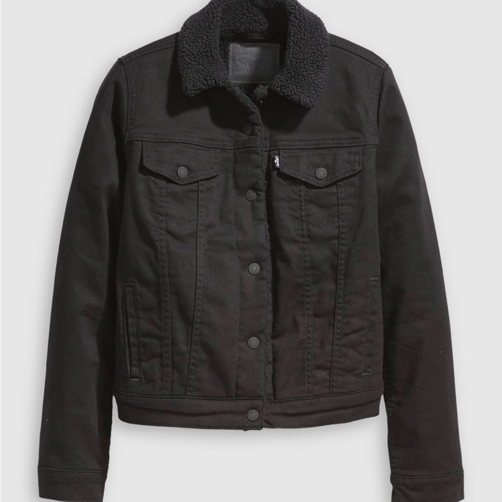 Levi's Black Sherpa-Lined Trucker Jacket